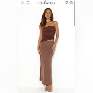 NWT Hello Molly Don't Apologise Maxi Dress Brown - M